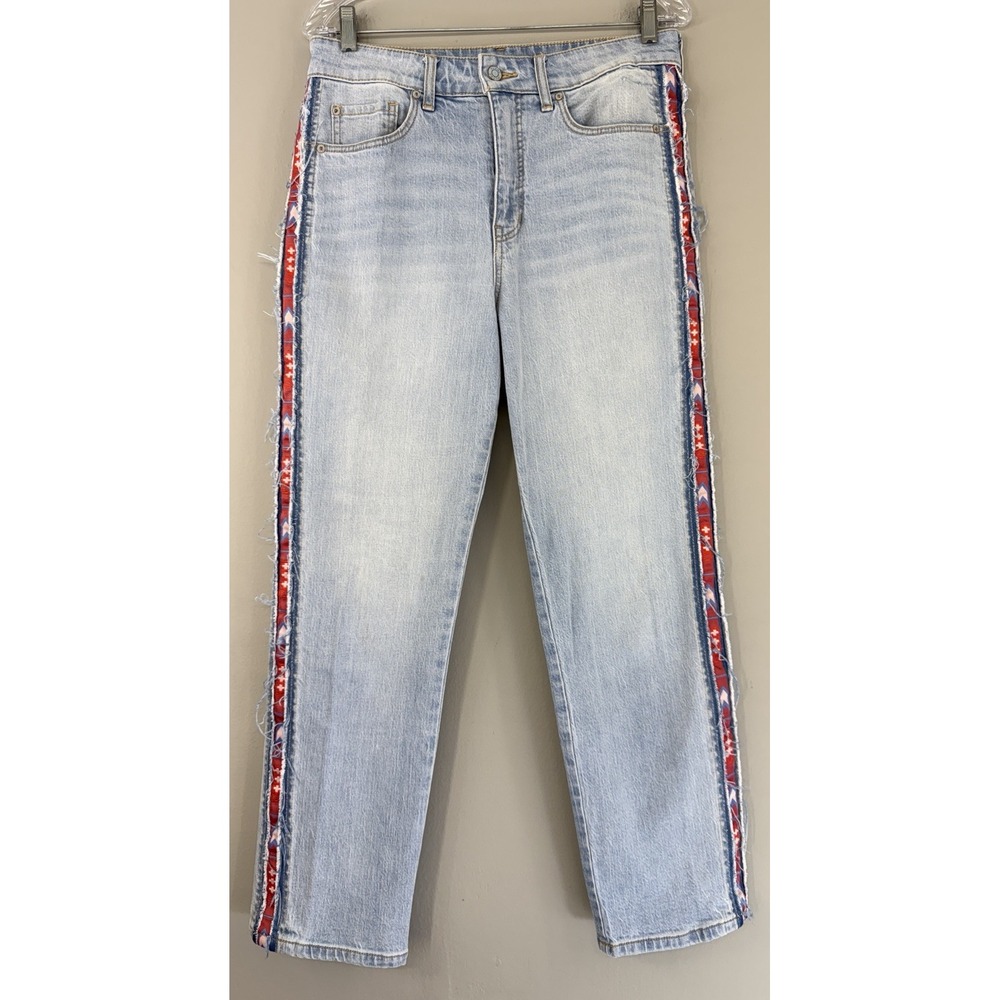 Pilcro Anthropologie Vintage Straight Jeans Women's 29 Side Hem Detail High Rise